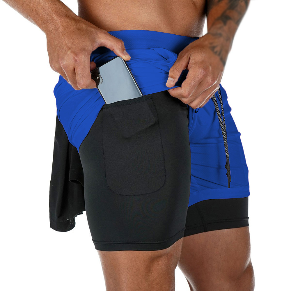 Men's Summer double-deck Quick - đánh giá và giá Compression Shorts Athletes