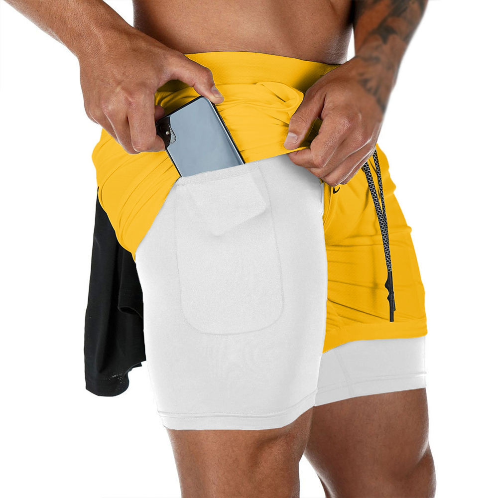 Men's Summer double-deck Quick - đánh giá và giá Compression Shorts Athletes