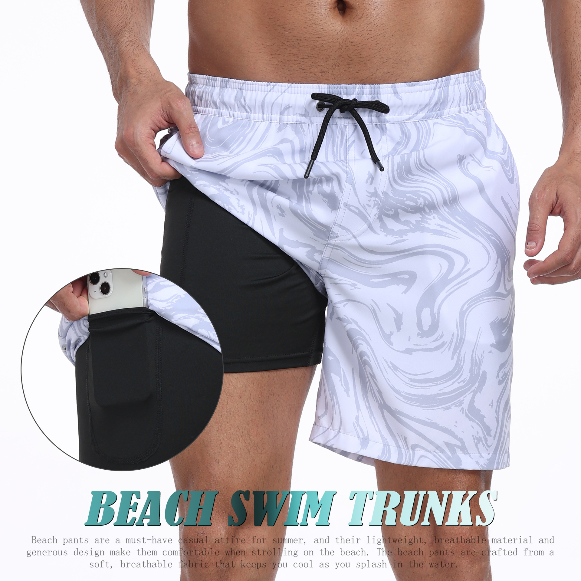 Mens Shark Pattern 2 in 1 Boar - đánh giá và giá Long Leg Trunk Men