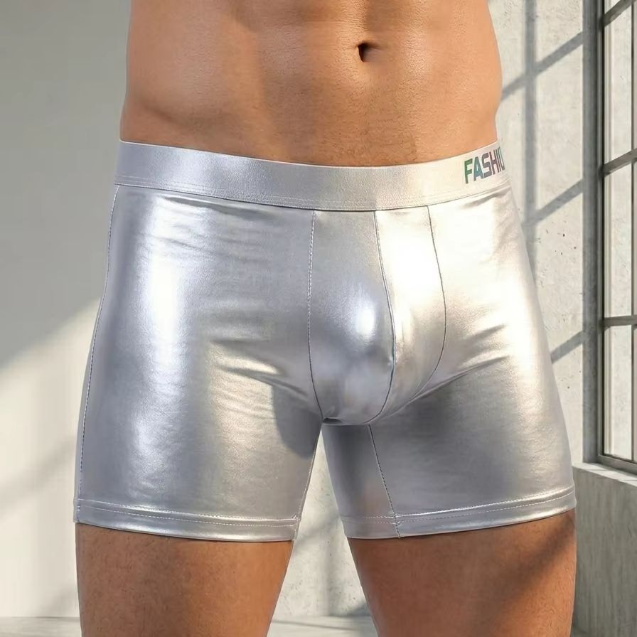 Men's Shiny Glossy Ice Silk Lo - đánh giá và giá Long Leg Trunk Men