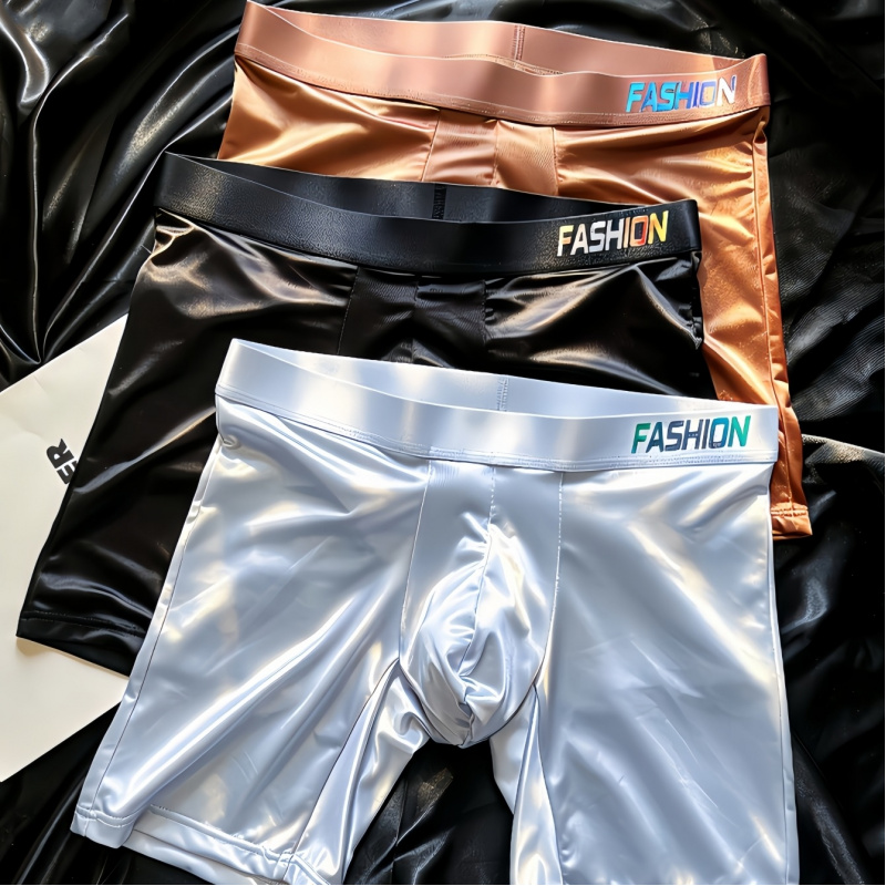 Men's Shiny Glossy Ice Silk Lo - đánh giá và giá Long Leg Trunk Men