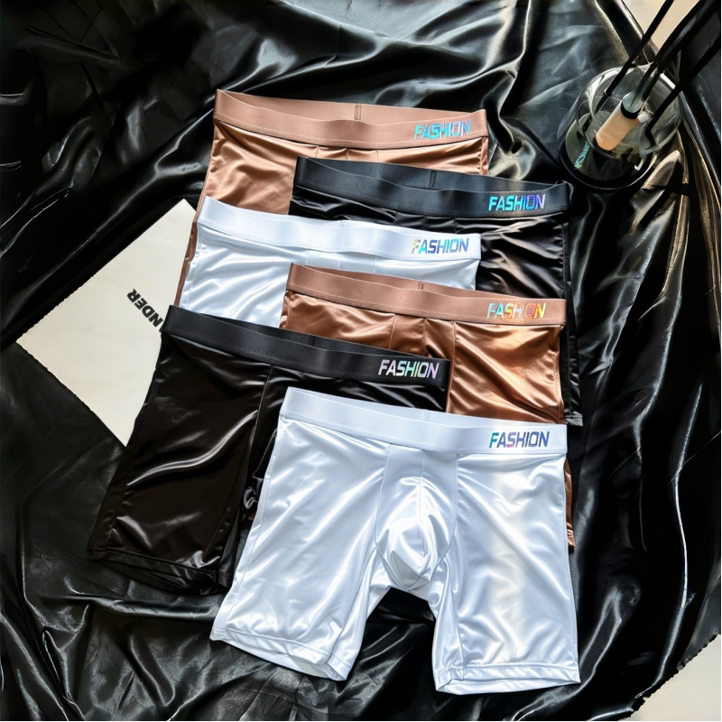 Men's Shiny Glossy Ice Silk Lo - đánh giá và giá Long Leg Trunk Men
