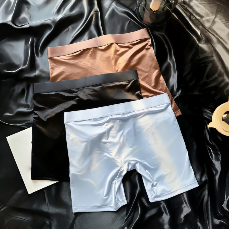 Men's Shiny Glossy Ice Silk Lo - đánh giá và giá Long Leg Trunk Men