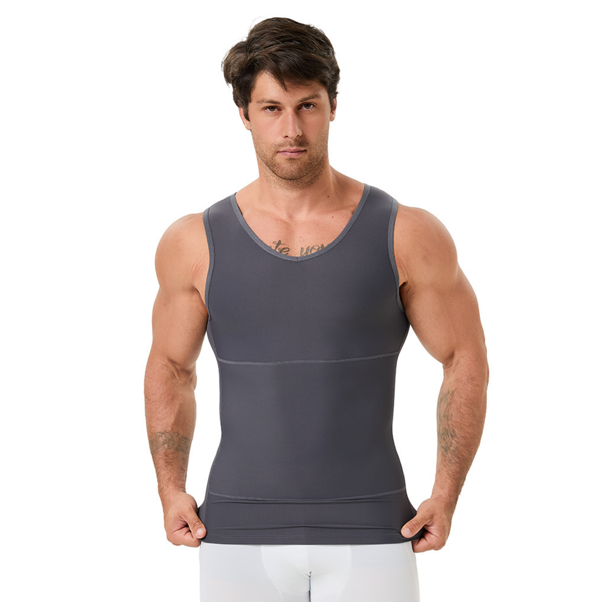 Men's V Neck Compression Shape - đánh giá và giá Undershirt Crew Neck