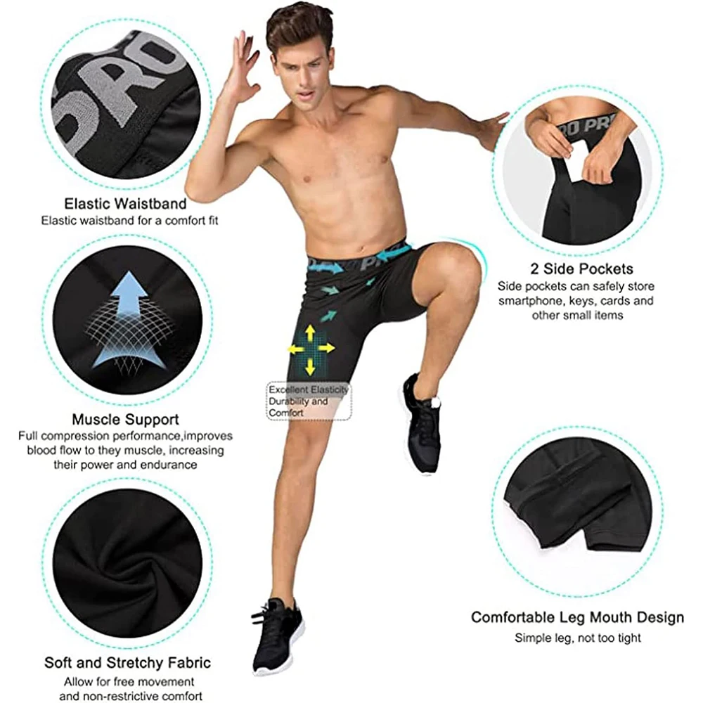 Mens Gym Shorts with Pockets W - đánh giá và giá Compression Shorts Athletes