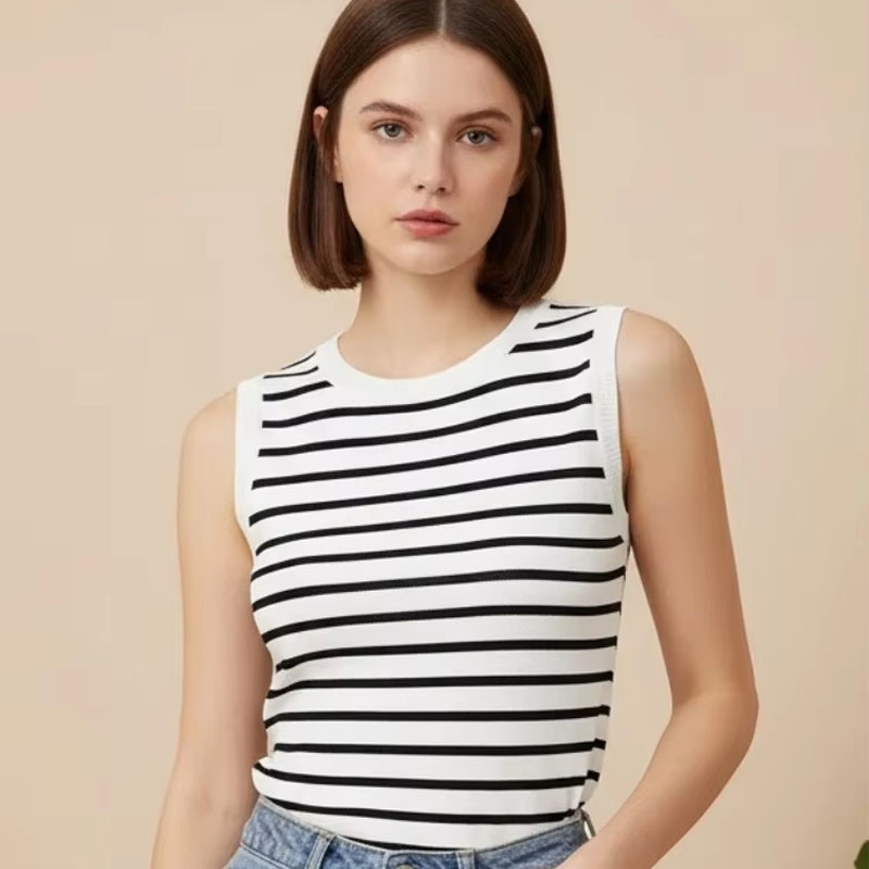 One Size Short Striped Ice Sil - đánh giá và giá Sleeveless Undershirt