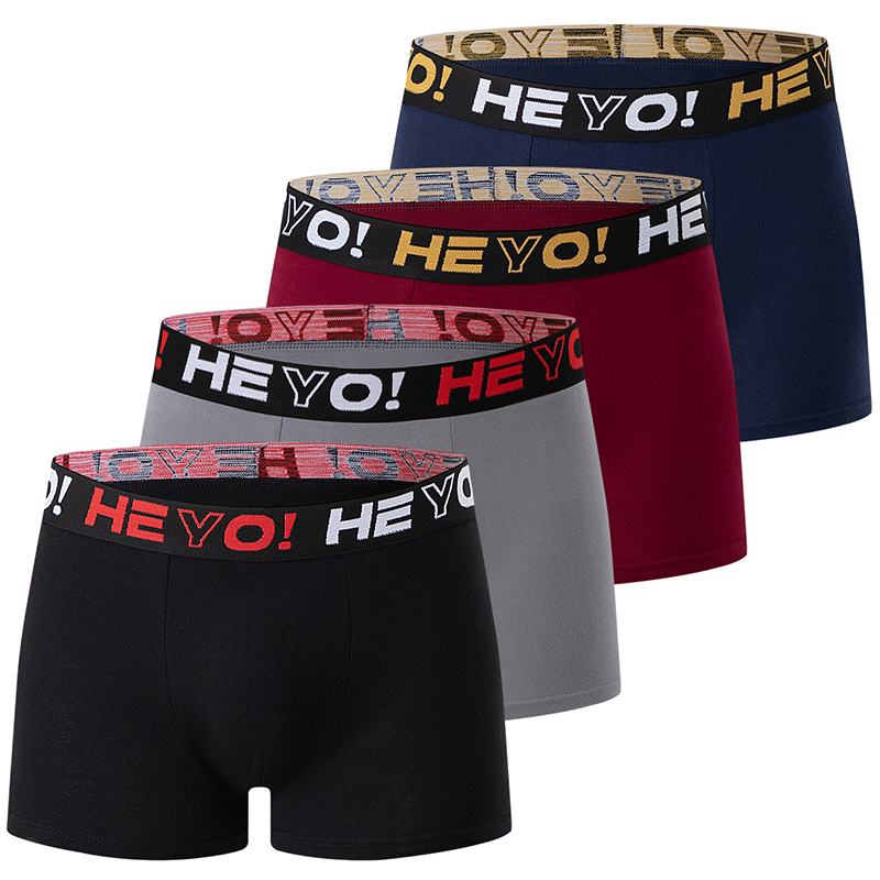 4-piece set of men's solid col - đánh giá và giá Boxer Brief Pack Cotton