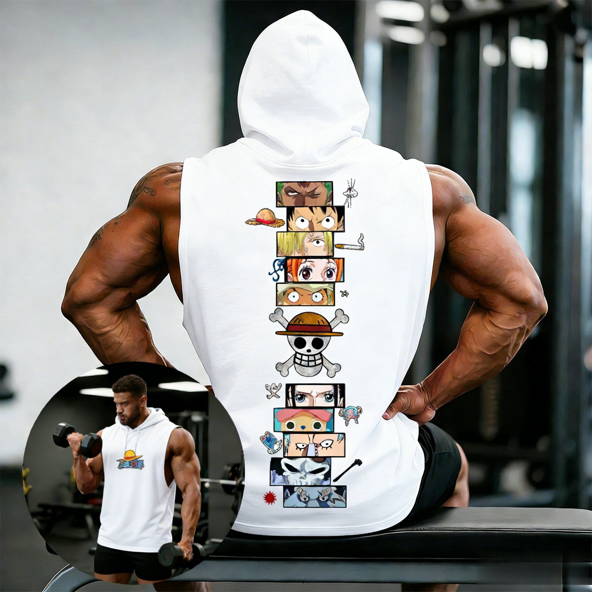 One Piece Anime Hoodie Sleevel - đánh giá và giá Sleeveless Undershirt